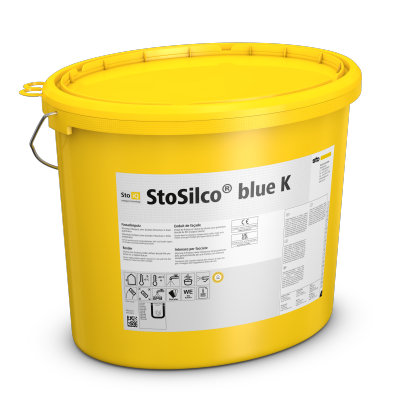 StoSilco® blue K - echter Siliconharz Oberputz ohne bioziden Filmschutz für den Außenbereich  StoSilco® blue K - echter Siliconharz Oberputz ohne bioziden Filmschutz für den Außenbereich
